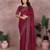 Maroon lycra swarovkshi work saree with matching blouse piece