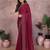 Maroon lycra swarovkshi work saree with matching blouse piece