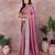 Pink vichitra silk embroidery work saree with matching blouse piece