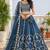 Navy Blue Fentam Silk Embroidered Lehenga Choli with Dupatta for Women | Festive Wedding Wear