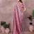 Pink vichitra silk embroidery work saree with matching blouse piece
