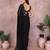 Black georgette solid saree with embroidery work blouse piece