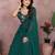 Teal georgette solid saree with embroidery work blouse piece
