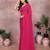 Pink georgette solid saree with embroidery work blouse piece