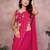 Pink georgette solid saree with embroidery work blouse piece