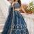 Navy Blue Fentam Silk Embroidered Lehenga Choli with Dupatta for Women | Festive Wedding Wear