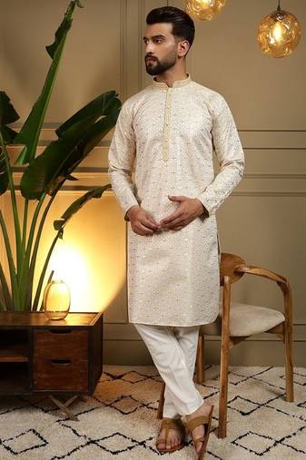 Designer heavy jecquard kurta payjama wedding & festive wear