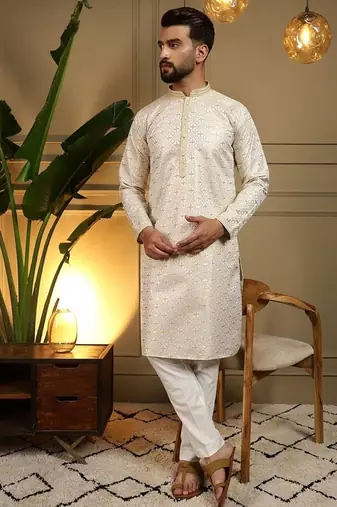 Designer heavy jecquard kurta payjama wedding & festive wear