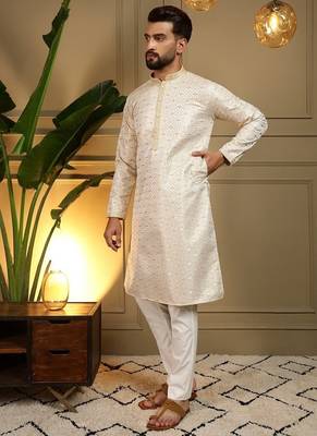 Designer heavy jecquard kurta payjama wedding & festive wear 2