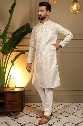 Designer heavy jecquard kurta payjama wedding & festive wear