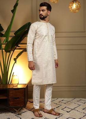 Designer heavy jecquard kurta payjama wedding & festive wear 3