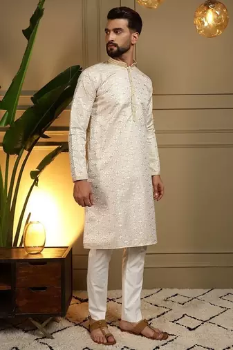 Designer heavy jecquard kurta payjama wedding & festive wear