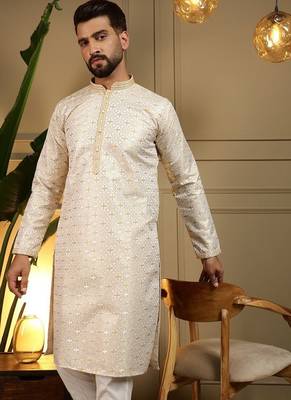 Designer heavy jecquard kurta payjama wedding & festive wear 4