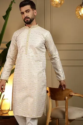 Designer heavy jecquard kurta payjama wedding & festive wear