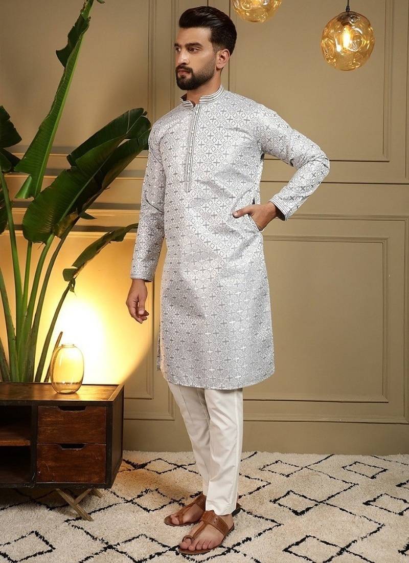 Designer heavy jecquard kurta payjama wedding & festive wear