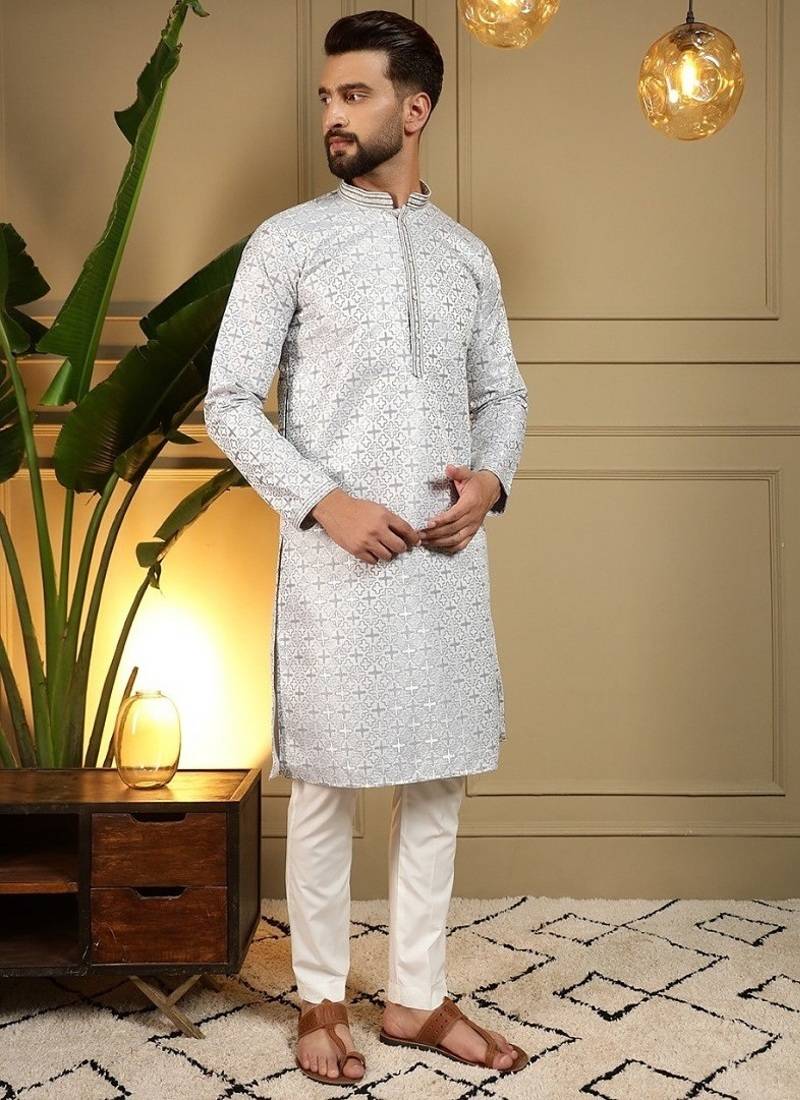Designer heavy jecquard kurta payjama wedding & festive wear