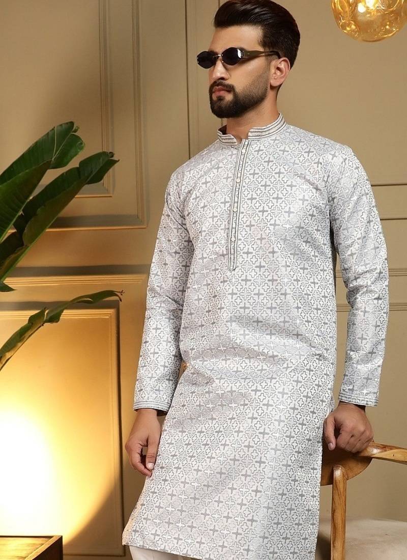 Designer heavy jecquard kurta payjama wedding & festive wear