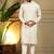 Designer khadi cotton embroidered mirror work wedding kurta payjama