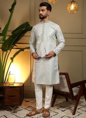 Designer heavy jecquard kurta payjama wedding & festive wear 1