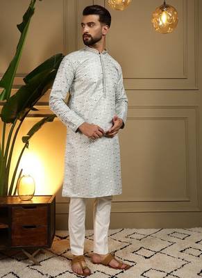 Designer heavy jecquard kurta payjama wedding & festive wear 3