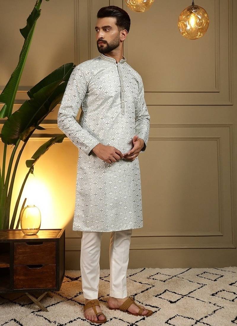 Designer heavy jecquard kurta payjama wedding & festive wear