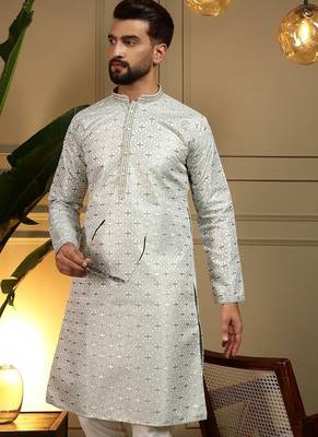 Designer heavy jecquard kurta payjama wedding & festive wear 4