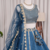Navy Blue Fentam Silk Embroidered Lehenga Choli with Dupatta for Women | Festive Wedding Wear