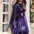 Purple Fendy Silk Flared Gown Sharara Set with Sequence Embroidery & Dupatta