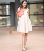 Peach cotton floral dress