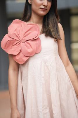 Peach cotton floral dress 4