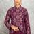 Wine brocade georeatte palazzo suit