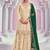 Cream zari chinon silk salwar suit