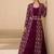 Wine brocade jacquard indo western suit