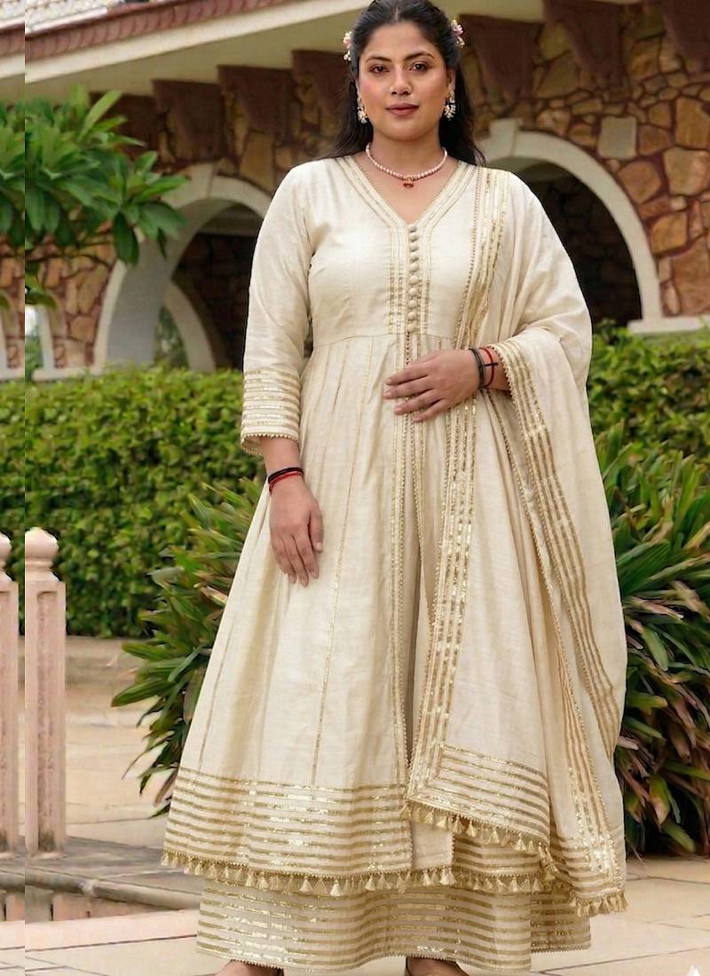 Ceam gota cotton silk anarkali suit