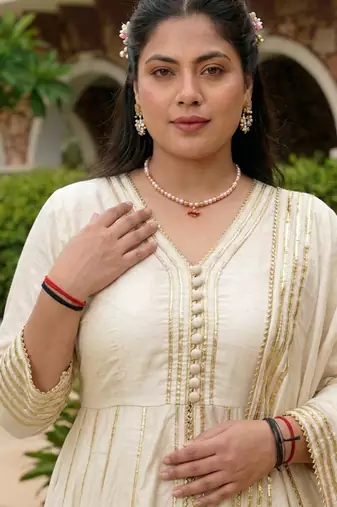 Ceam gota cotton silk anarkali suit
