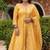 Iight-yellow gota cotton silk anarkali suit