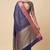 Banarasi semi silk saree in navy blue colour with zig-zag  work