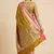 Banarasi semi silk saree in mustard colour with zig-zag  work