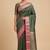 Banarasi semi silk saree in bottle green colour with zig-zag  work