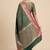 Banarasi semi silk saree in bottle green colour with zig-zag  work