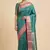 Banarasi semi silk saree in turquoise colour with zig-zag  work
