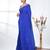 Elegant blue cotton handspun saree with sequin embellishments and pom pom