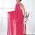 Elegant pink cotton handspun saree with sequin embellishments and pom pom
