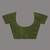 Elegant sap green cotton handspun saree with sequin embellishments and pom pom