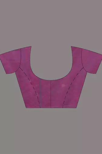 Elegant magenta cotton handspun saree with sequin embellishments and pom pom