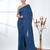 Elegant sapphire blue cotton handspun saree with sequin embellishments and pom pom