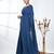 Elegant sapphire blue cotton handspun saree with sequin embellishments and pom pom