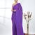 Elegant purple cotton handspun saree with sequin embellishments and pom pom