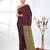 Maroon sequin-detail plain saree with beige pallu