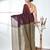 Maroon sequin-detail plain saree with beige pallu